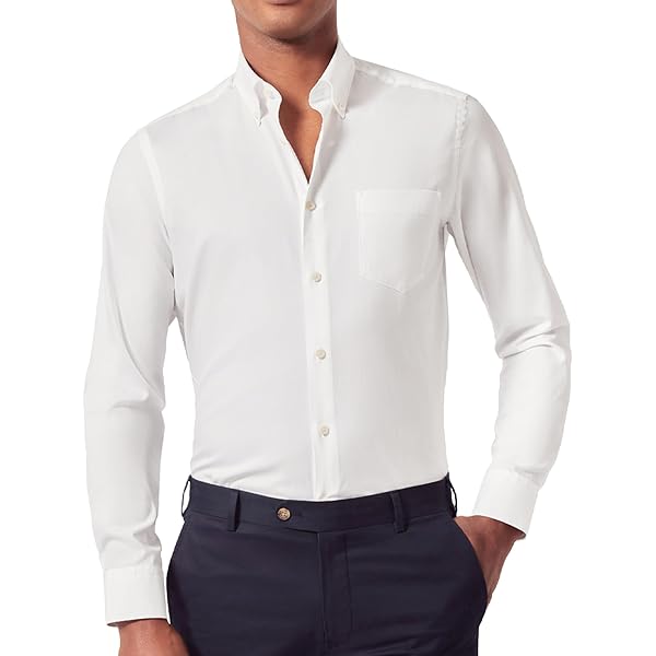 hawes and curtis dress shirt Mens Hawes & Curtis Green Fine Stripe Non-Iron Shirt US 16 1/2 R