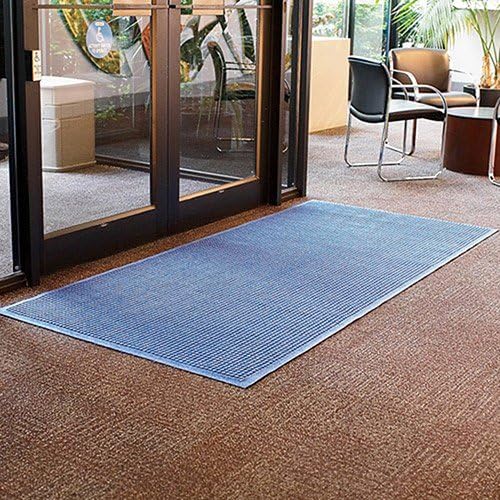 Andersen Waterhog Waffle Design Mat - 3X5' - Fabric Border - Blue - Blue - 3x5'