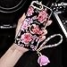 iPhone 8 Plus Case,iPhone 7 Plus Glitter Case,ikasus Bling Rhinestone Diamond Glitter Sparkle Ring Kickstand Roses Pendant Soft Silicone TPU Bumper Protective Cover Case for iPhone 8 Plus / 7 Plus, 1