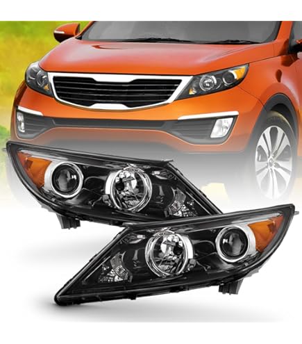 Evan-Fischer Left Side Headlight For 2011-2012 Kia Sportage (LX, SX, EX) – Halogen With Bulb, Direct Fit
