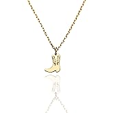 SilveristicJewelry Cowboy Boot Gold Necklace – Western Cowgirl Boot Pendant Jewelry – Gift for Cowgirls, Western Lovers, Christmas, Mother’s Day