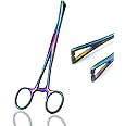 Laja Imports Multi Titanium Rainbow Color 7" Triangle Slotted Locking Pennington Forceps for Educational Use