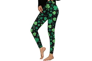 ALIREVERIE Women's St. Patrick's Shamrock Stretchy Leggings
