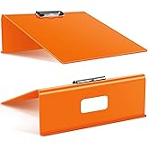 Pasimy 2 Pcs Slant Board Writing 13 x 13 Inch Heavy Duty Slanted Clipboard Sloped Acrylic Large Writing Board to Improve Handwriting Posture Reading Grasp for Back to School Office Supplies(Orange)
