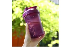 CHNLML Protein Shaker Bottle 400ML/16Oz w. Shaker Ball for Protein Shake, Shaker Bottle with Mixing Ball, Leak-Proof, BPA-Free, for Gym, Workout, Juice Mixer (Purple/Purple, 16Oz-400ML-1Bottle)