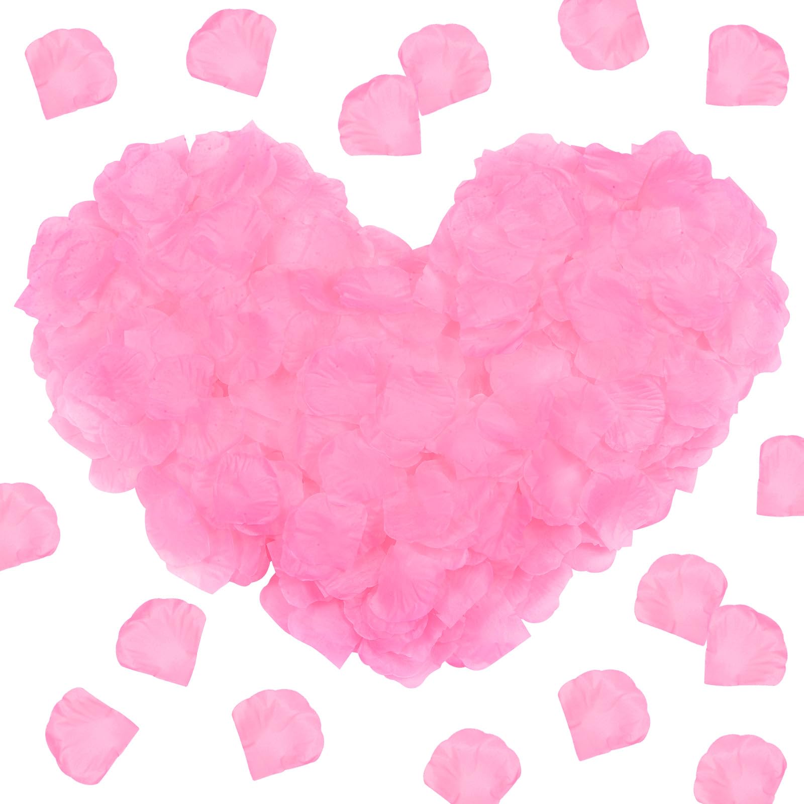 M METERXITY 3000-Pack Silk Artificial Flower Rose Petals, 1.97x1.97 Inch Silk Rose Petals Wedding Faux Flowers for Wedding/Party/Aisle Runner/Bridal Shower/Table Decor [Dark Pink]