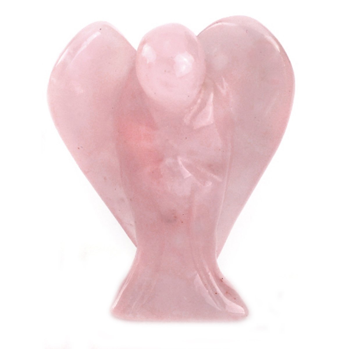 CrystalTears Rose Quartz Crystal Guardian Angel 1.5” Healing Crystal Gemstone Pocket Angel Figurine Gifts for Birthday Christmas Mother’s Day