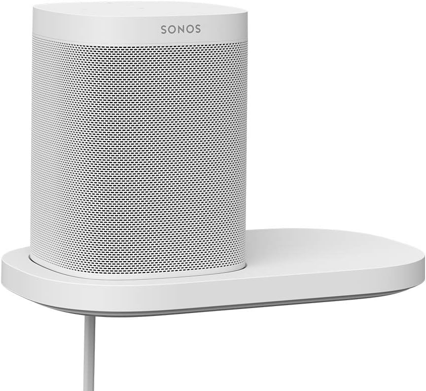 Sonos One SL - The Powerful Microphone-Free Smart Speaker (White) with Sonos Shelf (White)