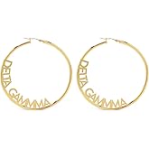 Sorority Shop Delta Gamma- Hoop 18K Gold Plated Dainty Earrings for Women - Delta Gamma Jewelry with Ideal 2" Diameter Hoops - Delta Gamma Gifts