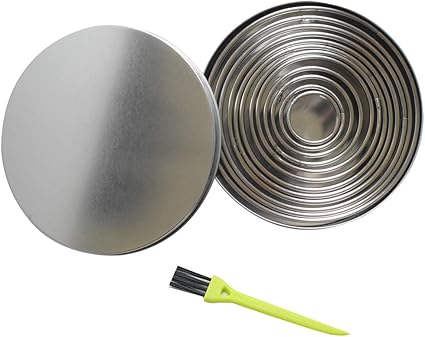 Amazon Melop ステンレススチール ラウンドクッキーカッター ビスケットカッターセット 12個 円 ペイストリー ドーナツ ドーナツ カッターセット ラウンドサークルリング ベーキング型 缶ボックス付き Melop クッキー型 通販