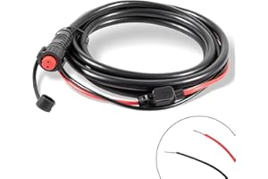 Replacement Cable 2 Wire, 2 Pin Power Cable 010-10922-00 for Garmin GPSMAP 4000/5000 Series, DC Power Cable with Bare Proprie