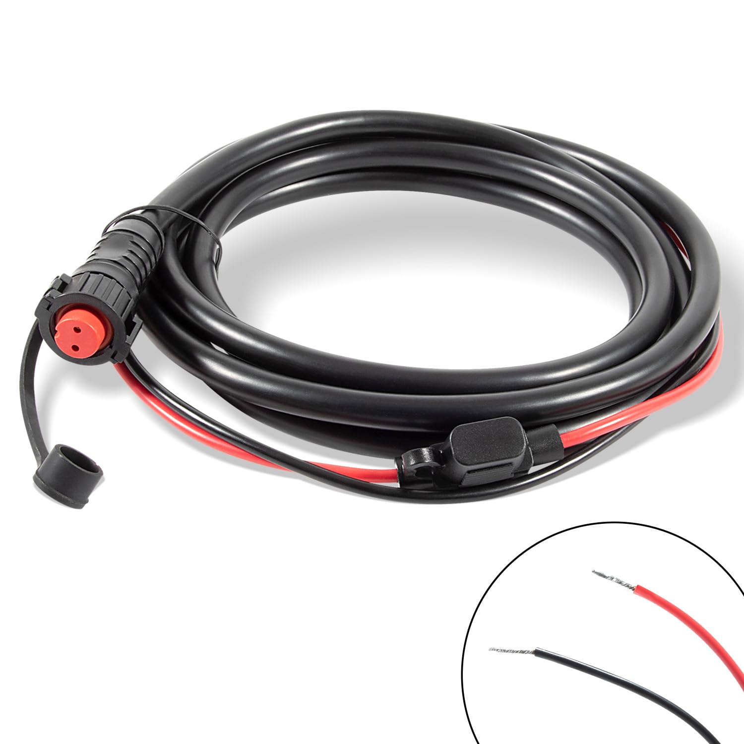 Photo 1 of Replacement Cable 2 Wire, 2 Pin Power Cable 010-10922-00 for Garmin GPSMAP 4000/5000 Series, DC Power Cable with Bare Proprietary Connector