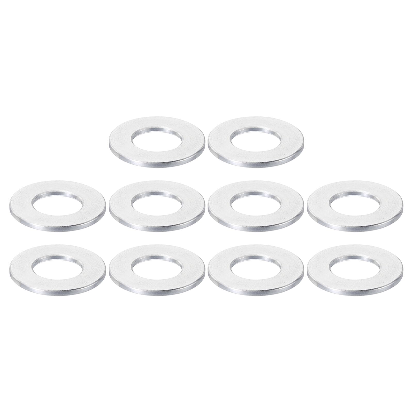 PATIKIL M10 Aluminum Spacers, 10 Pcs Metal Spacer Aluminum 10.5mm ID x 20mm OD x 1.5mm L Aluminum Spacer Screw Standoff Round for 3/8" M10 Screw Bolts