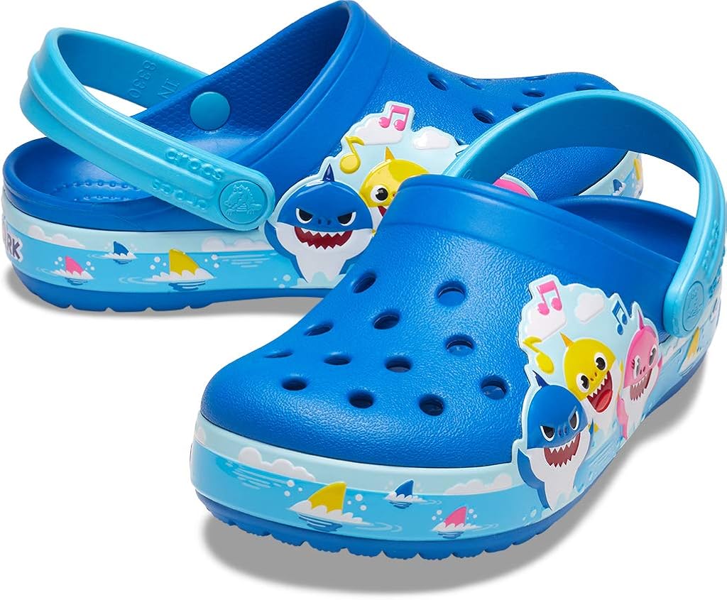  | Crocs Kids' Fun Lab Baby Shark Band Clog | Slip On Shark Shoes for Kids | Clogs & Mules