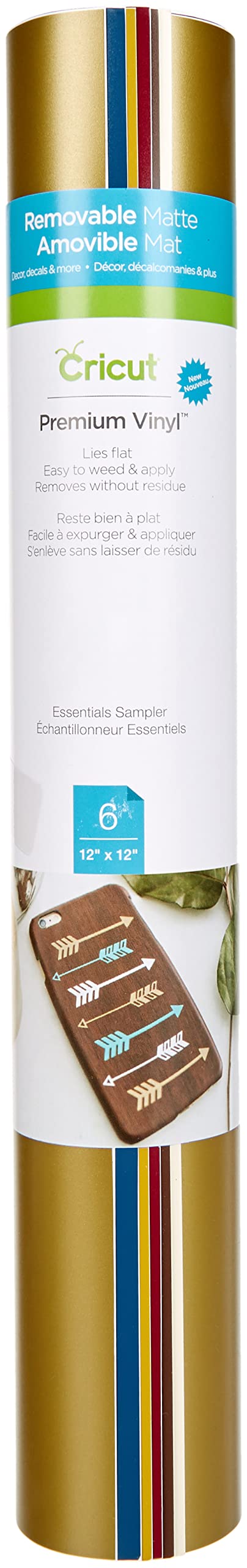 Cricut Removable Vinyl | Essentials | 30.5cm x 30.5cm (12") | 6 x Self Adhesive Vinyl Sheets | for use with All Cricut Cutting Machines