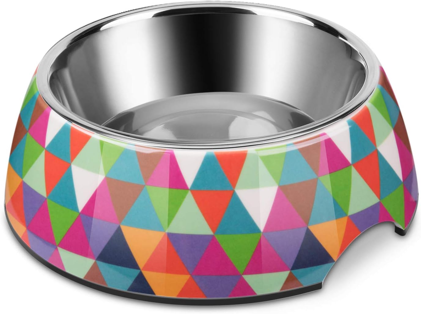 Flexzion Stainless Steel Dog Bowl Cat Dish - Anti-Slip Slip Resistant Rubber Base Pet Feeder, Dishwasher Safe & Rust Resistant with Removable Food Water Holder 24 Fl Oz