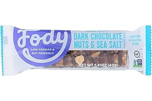 Fody Food Company Dark Chocolate Nuts And Sea Salt Snack Bar, Lactose Free, Gluten Free, 1.41 Ounce (Pack Of 12)