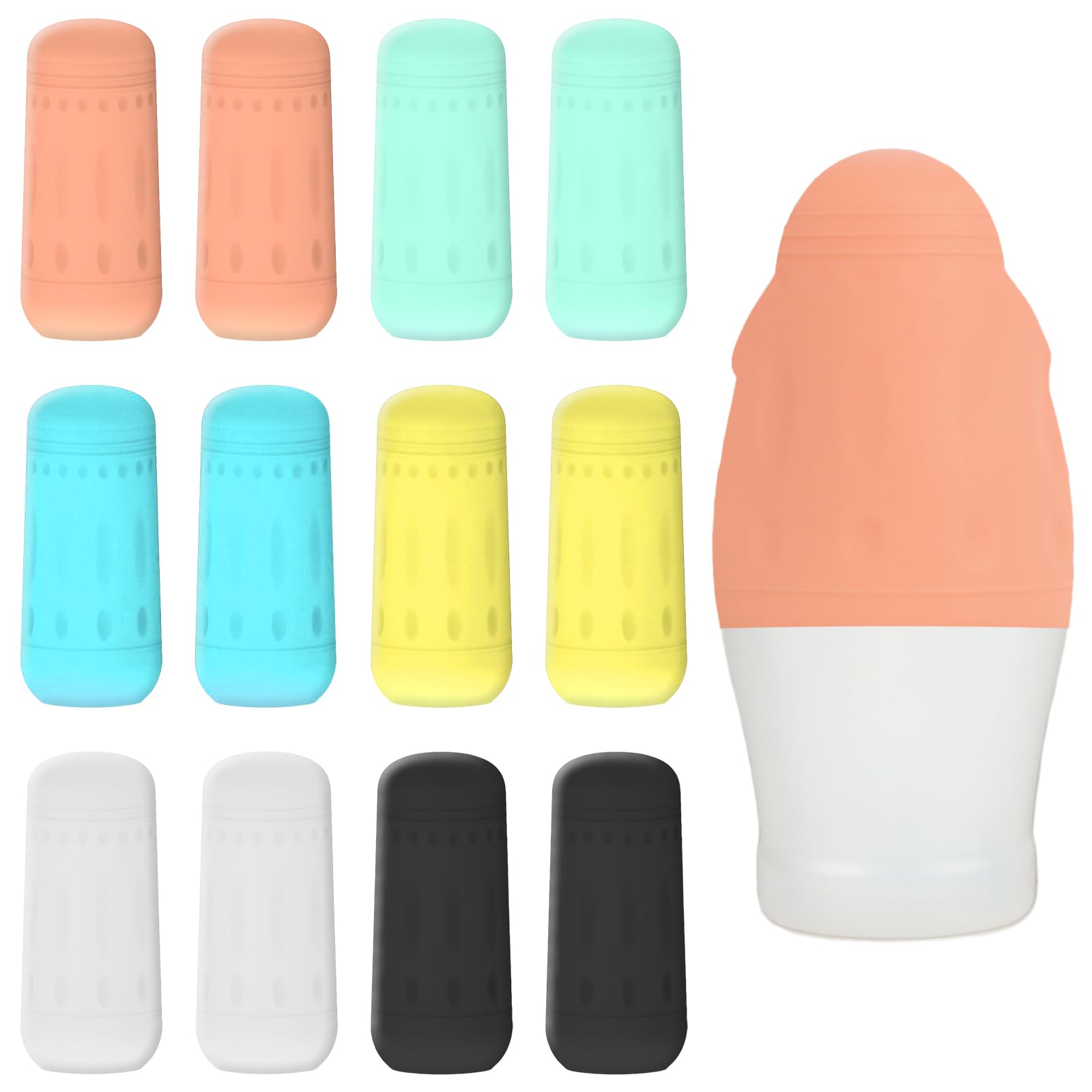 Photo 1 of 12PCS Silicone Travel Bottle Covers, Travel Bottle Covers for Travel Toiletries & Silicone Travel Size Container Essentials Sleeves (1.34X2.95inch)