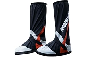 RINJOY Waterproof Rain Boots Shoe Covers for Men Women Non-Slip with Zipper Foldable Rainproof Outdoor Protective Gear