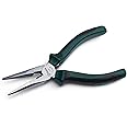 SATA 6-Inch Long Needle-Nose Side Cutting Pliers with Nickel-Chrome Steel Body and Green Anti-Slip Handles - ST70101AST