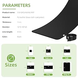 Grounding Pad, Anti-Slip PU Leather, Grounding Mat