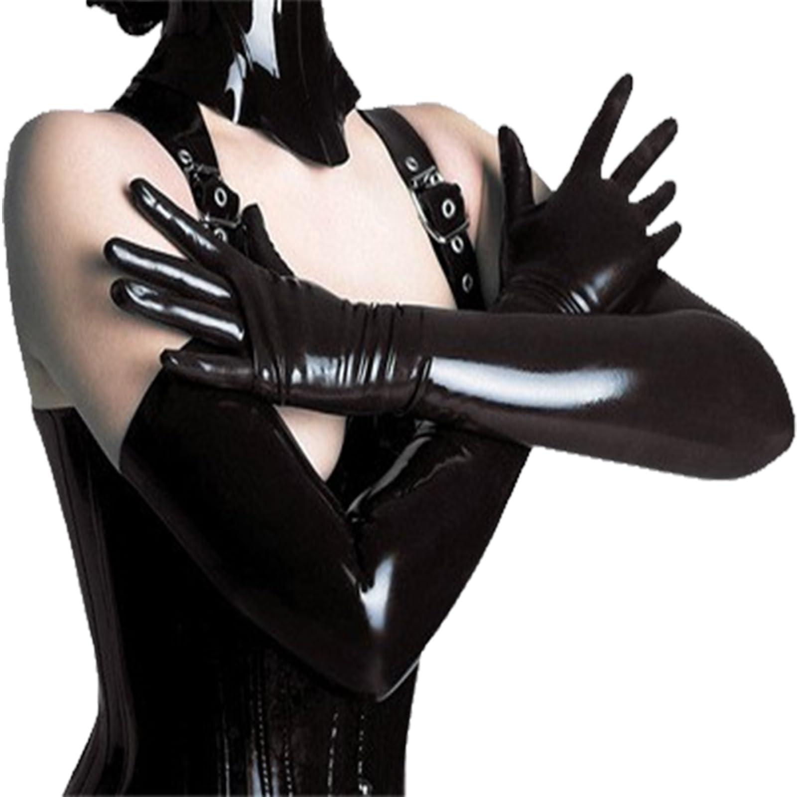 Photo 1 of 24.40'' Wolf Tooth Erotic Gloves,Premium Black Coated Leather Gloves for Women Perfect for Cosplay, Role Play, BDSM, Ideal Accessory for Halloween Roleplay, Clubwear & Bedroom Fantasy