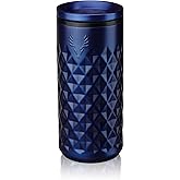 Viski Paragon Stainless Steel Highball Tumbler Cup with Lid, Insulated Ceramic Lined Metal Cocktail Glass for Patio, Outdoor Party, Wedding Gifts, 16 oz, Set of 1, Electric Blue