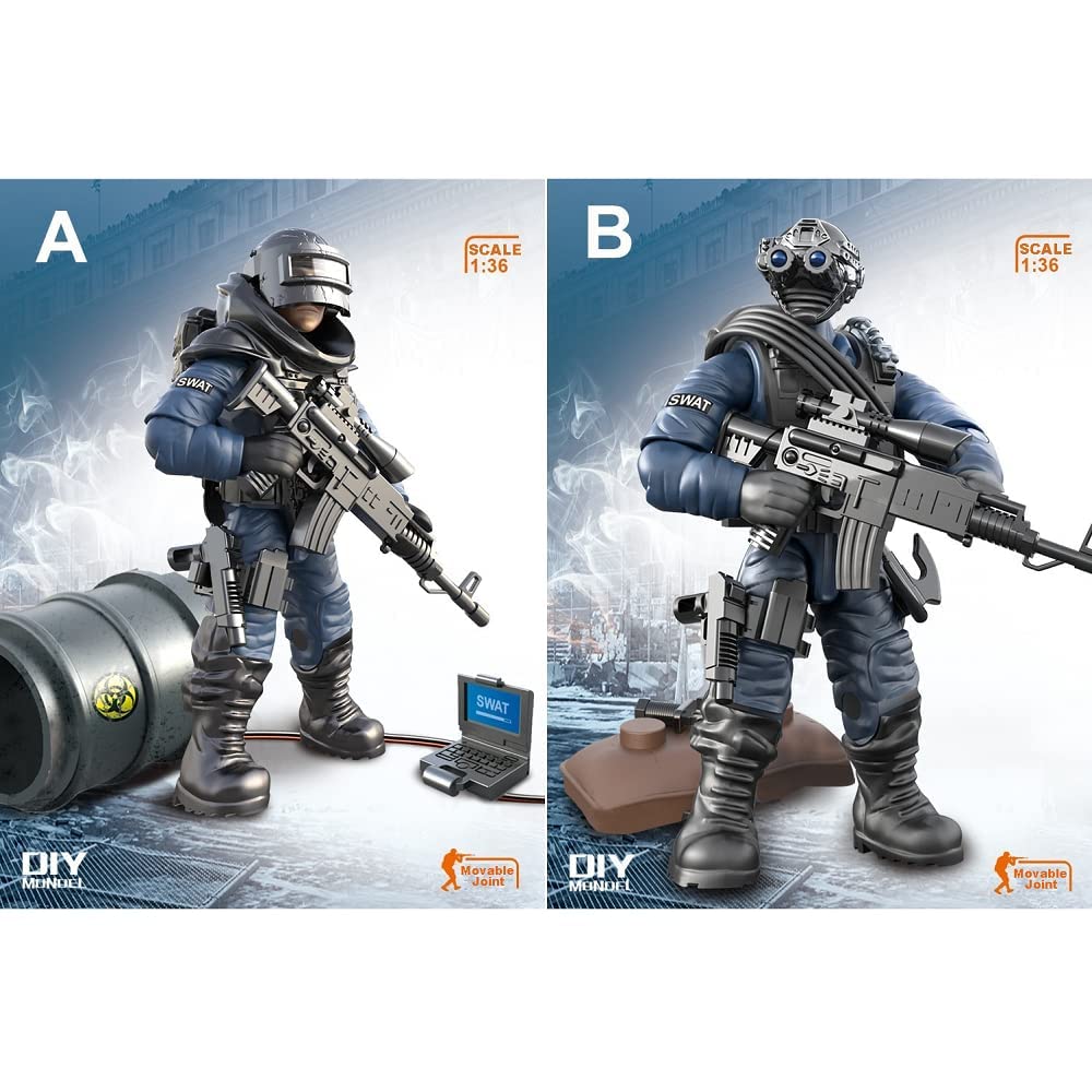 YEIBOBO ! Special Forces Mini Military Action Figure with Weapons and Accessories (Lightning SWAT Team XJ-9902)…
