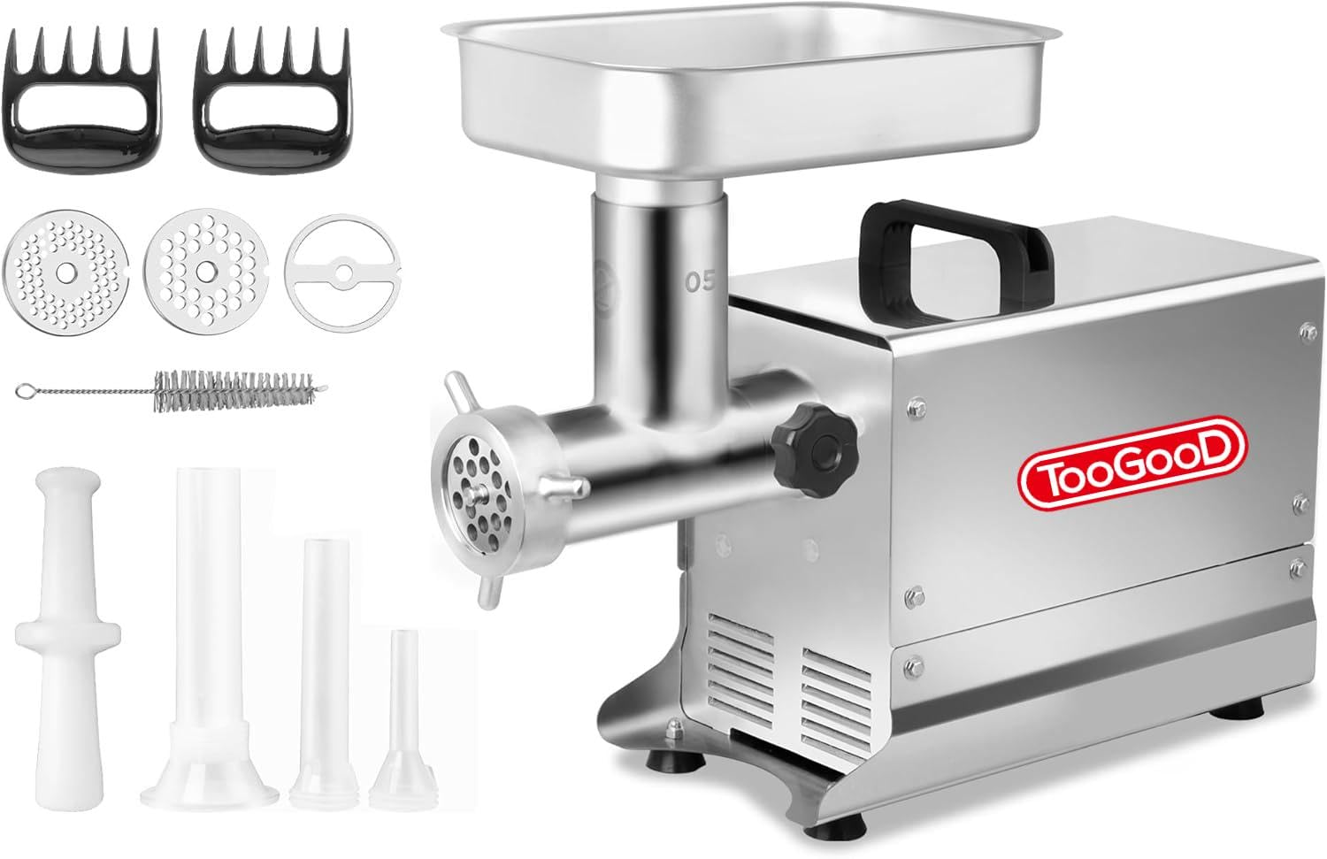 Photo 1 of **DIRTY**
TOOGOOD #5 Electric Meat Grinder, Heavy Duty Meat Grinder Stainless Steel, 0.4 HP 300W Sausage Stuffer with 4.5mm/10mm Grinding Plates, Sausage Tubes & Meat Stomper for Commercial & Daily Use