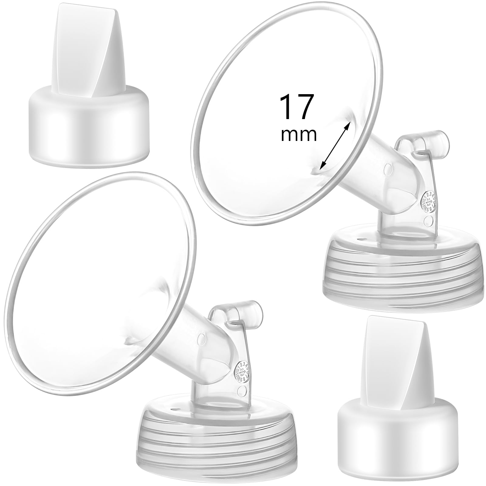 Photo 1 of Momstouch 17mm Flange and Duckbill Valve Compatible with Spectra S1 S2 9 Plus Breastpump Replacement to Pump Parts, Not Original, Replace Accessories.
