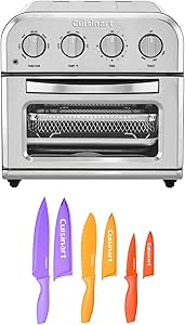 Cuisinart TOA-28 Air Fryer Toaster Oven with 6-Piece Nonstick Color Chef Knife Set Bundle (2 Items)