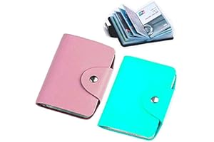 K Y KANGYUN Credit Card Holder for Women 2 Pack, Transparent Plastic Small Credit Card Holder Protector Sleeve Unisex （Pink&Blue）