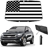 Coricha Windshield Sun Shade American Flag Umbrella Car Sun Shade Windshield- USA Patriotic Design Foldable Car Front Window Sun Visor- Blocks UV Rays and Keeps Your Vehicle Cool (USA Flag)