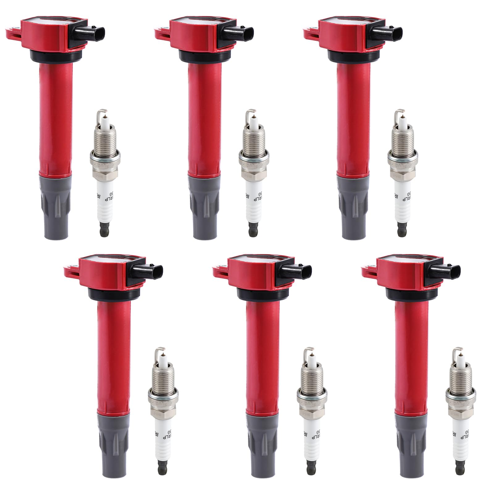 Photo 1 of Pindex 6 Pack UF502 Ignition Coils and Spark Plugs Coils Pack Kit Compatible with 2006-2010 Chrysler 2006-2011 Dodge 2009-2010 Volkswagen 04606869AB 04606869AA