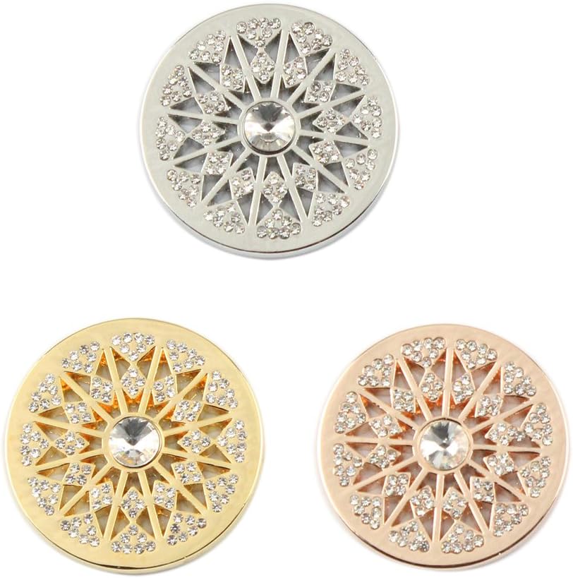 Glinkin Flower 33mm Coin for Coin Locket Coin Keeper Pendant Necklace Choice from 3 Colors Silver Gold Rose Gold