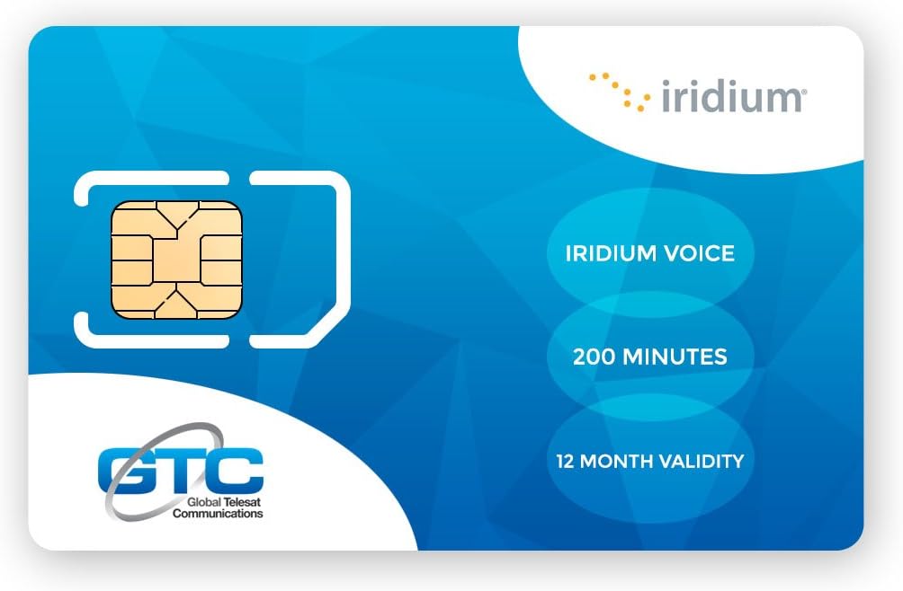 Iridium Satellite Phone Prepaid SIM Card with 200 Minutes