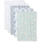 Burts Bees Baby Infant Burp Cloths, 100% Organic Cotton Extra Absorbent Soft Fabric Drool Cloths, 5-Pack Newborn Must-Have Essential Large Burping Cloths, One Size 17 x 11.75 Inches