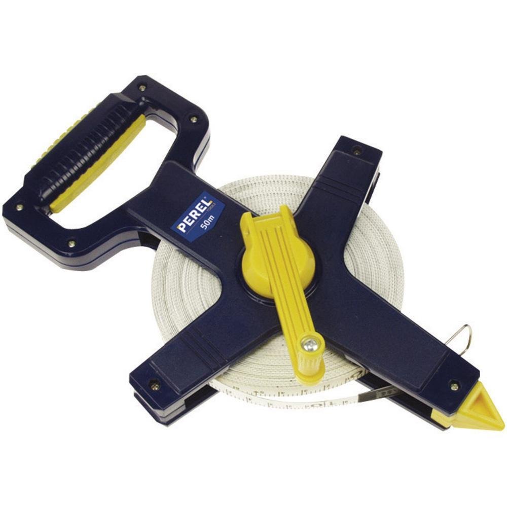 Perel HFMT50 Fibreglass Tape Measure - 50 m, Blue