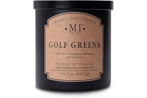 Manly Indulgence Golf Greens Scented Candles for Men, 2 Wick, 16.5 oz, Premium Soy Blend Wax, 60H Burn, Candles for Home Scented - Made in The USA