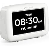 Talking Alarm Clock for Seniors, Low Vision, Time &amp; Date, Pill Reminder | Talking Clock for Visually Impaired - XL Digits, Medication Alarm - Hearing Impaired Friendly - 8 Volume Levels, Clear Voice