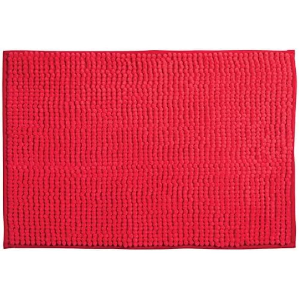 Bath Mat Chenille 40 x 60 cm Red