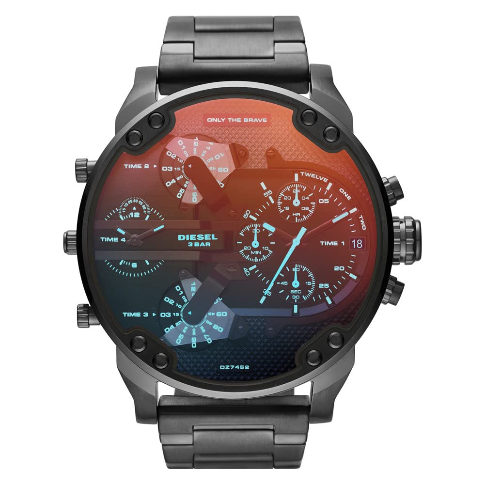 Diesel Watch for Men Mr. Daddy, Chronograph Movement, 57 mm Gunmetal Stainless Steel Case with a Stainless Steel Strap, DZ7452 โ image 1