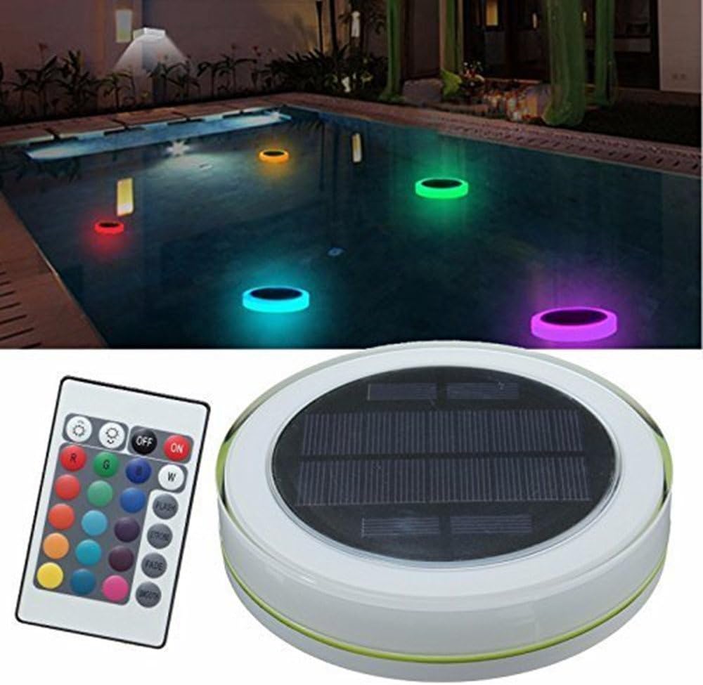 4 Pack Solar Swimming Pool Light,LED Garden Party Bar Decoration Light 7 Color Changing Waterproof Pool Pond Floating Light With Remote Control Decorative Fountain Color Light