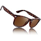 Sunier Polarized Sunglasses for Men and Women, Retro Square Matte Finish UV400 Protection Shades for Driving, Fishing