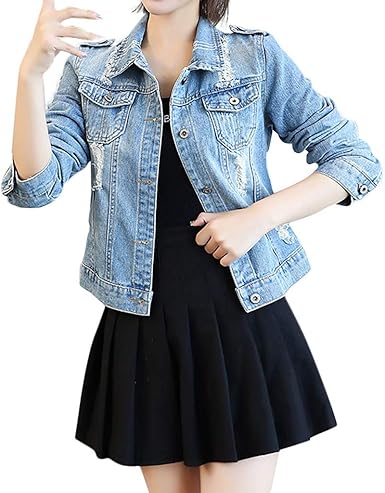 cheap ripped jean jacket