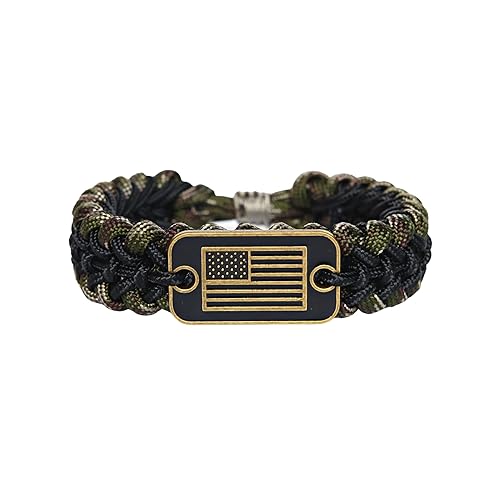 VAYOBOO Paracord Bracelet USA Flag Proud Bracelets, Multipurpose