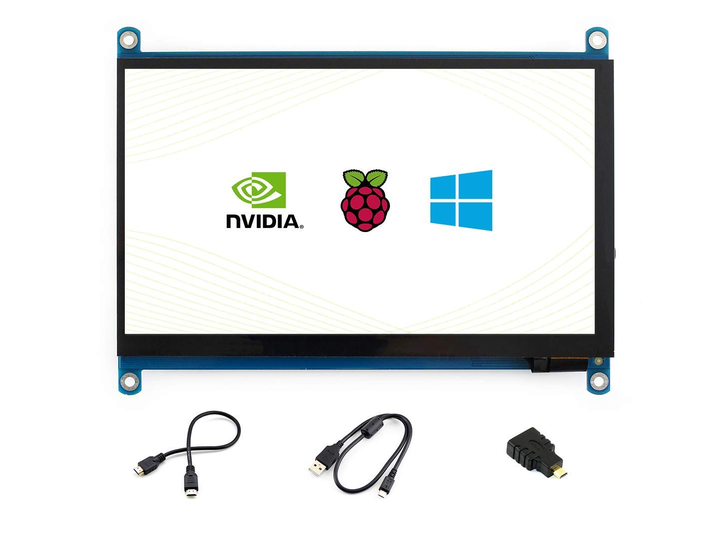 sb components Raspberry Pi 7inch HDMI LCD (H) 1024x600 Hardware Resolution IPS Capacitive Touch Screen Supports Various Systems Multi mini-PCs Raspberry Pi 4 BB Black Banana Pi