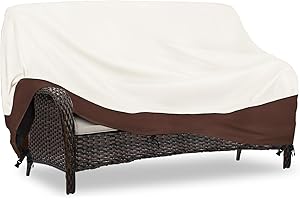 Sobana Outdoor Couch Cover, 3-Seater Patio Sofa Covers Fits up to 58" W x 32.5" D x 31" H, Waterproof Patio Furniture Covers, Beige