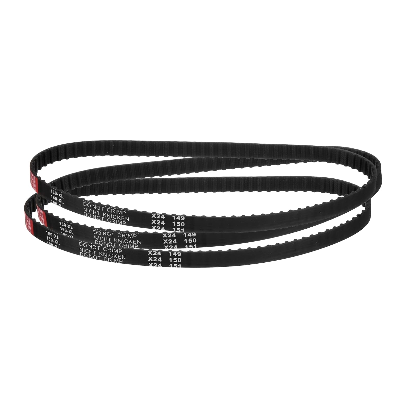 Photo 1 of uxcell 3Pcs 180XL 037 Timing Belt 90 Teeth Black Cogged Rubber Geared Belt, Width 10mm, Pitch 5.08mm, 3D Printer Timing Belt