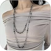 Long Pearl Necklaces for Women Dainty Pearls Chain Gold and Long Layered Statement Sweater Strand Chain Jewelry